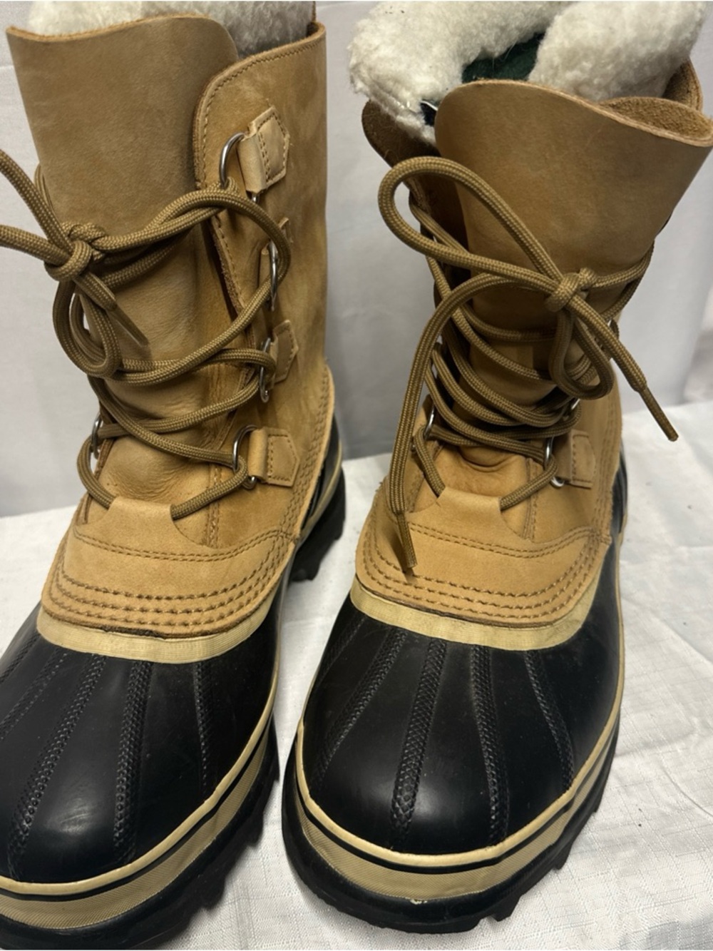 Sorel Tan and Black Men's Insulated Lace-Up Snow Boots